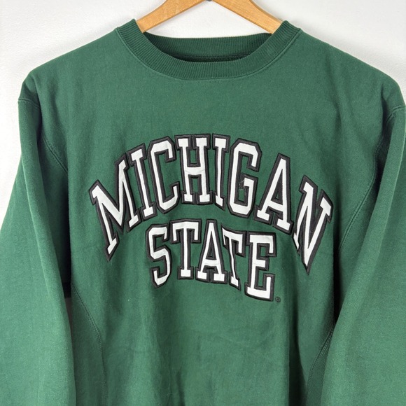 Michigan State Spartans Sweatshirt Steve and Barrys Green Crewneck College S - Picture 1 of 7